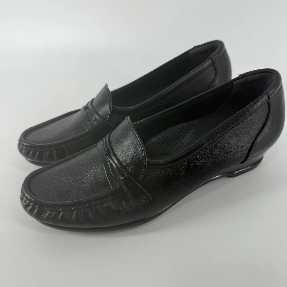 SAS Women's 8.5 N Shoes‎ Easier Dress Tripad Comfort Black Leather Loafer Flats